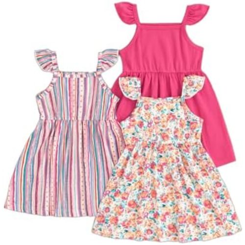 Girls Dresses Toddler Girls Dress 3-Pack Casual Party Print Skater A-line Dress Sundress