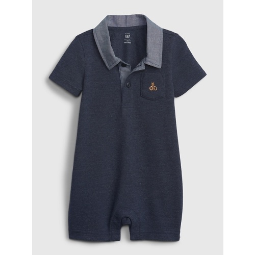Baby Polo Shorty in dark night, size: 0-3 M