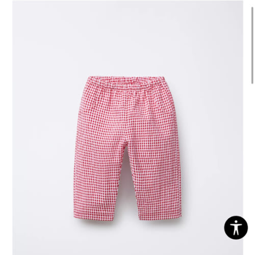 GINGHAM BAGGY PANTS - Red / White | ZARA United States