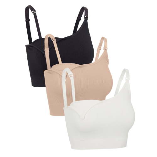 Ingrid & Isabel For Every Belly Women's Maternity Seamless Nursing Cami Bra 3pk, Sizes S-XXXL