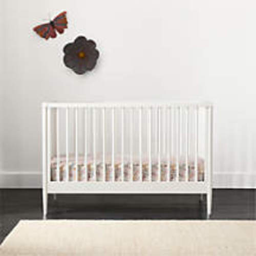 Hampshire White Wood Convertible Baby Crib with Toddler Bed Rail