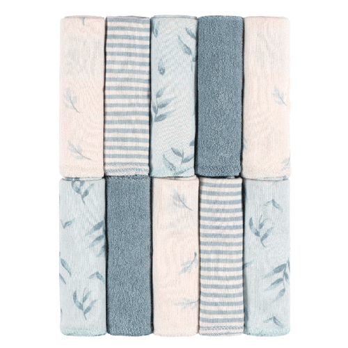 Just Born - Washcloth (10 Pk) - COLOUR: BLUE