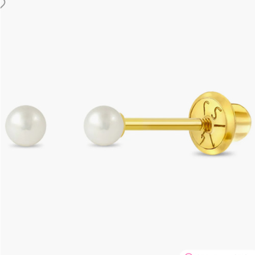 14k Gold Classic Freshwater Cultured Pearl 3-5mm Baby / Toddler / Kids