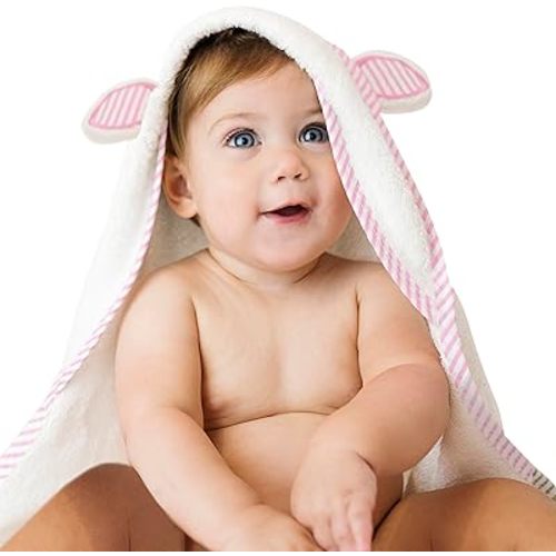 San Francisco Baby Towels for Newborn - Hooded Baby Bath Towels for Boys and Girls, Kids Bath Towels with Hood, Pink