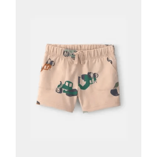 Toddler Boy Construction French Terry Shorts - Tan | Carter's
