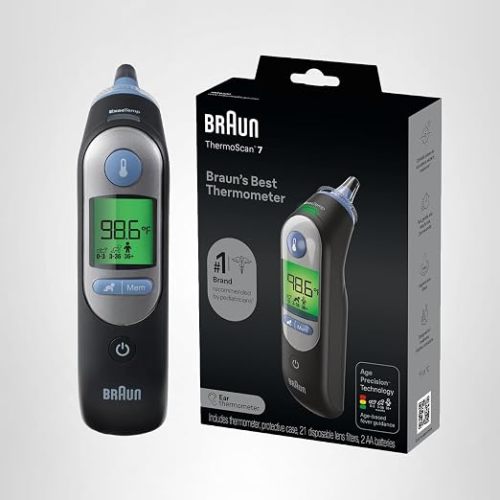 Braun ThermoScan 7 Digital Ear Thermometer for Adults, Babies & Infants, Age-Adjusted Fever Guidance, No. 1 Brand Recommended by Pediatricians