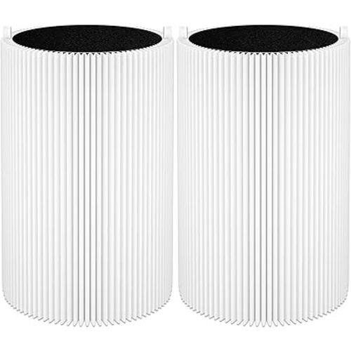 2 Pack Blue Pure 411 Filter Replacement Compatible with Blueair Blue Pure 411 Genuine, 411+, 411 Auto and MINI Air Purifiers, H13 True HEPA Filter, Particle and Activated Carbon by Funmit