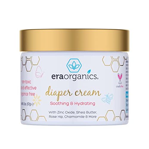 Era Organics Diaper Rash Cream for Baby - Extra Soothing and Moisturizing Baby Diaper Cream with Organic Aloe Vera, Chamomile, Calendula and More - Gentle Baby Rash Cream - Calming Zinc Oxide Cream