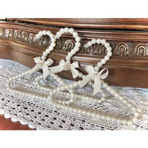 Ivory Pearl Infant Hanger - Beaded Hanger -  Childs Wedding Hanger - Wedding Veil Hanger - Baptism Outfit Hanger - Christening Outfit Hanger