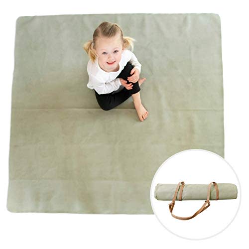 SONDER Leather Multipurpose Mat - Kids Modern Picnic Mat - Waterproof and Sand Proof Beach Blanket - Indoor Outdoor Play Mats - With Carrying Strap for EasyTravel