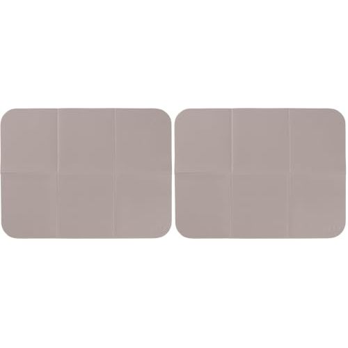 Ubbi On-The-Go Diaper Changing Baby Mat, Soft and Comfortable Diaper Bag Accessory Must Have for Newborns, Easy to Clean, Portable Folding Pad, Baby Traveling Accessories, Taupe (Pack of 2)