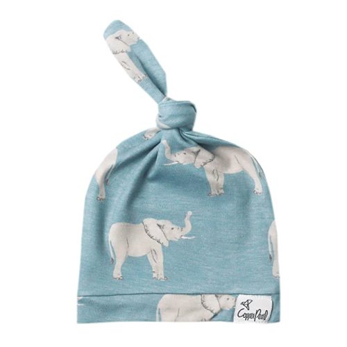 Baby Beanie Hat Top Knot Stretchy Soft"Peanut" by Copper Pearl