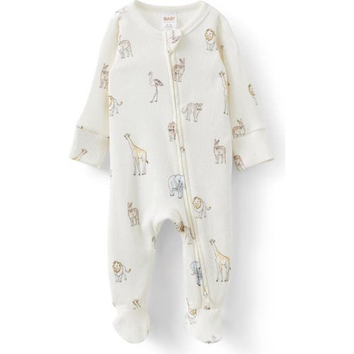 Organic Pointelle Zip All In One Romper, 6-9M