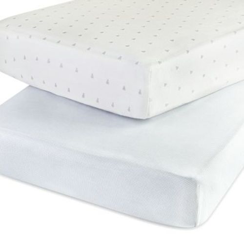 Ely's & Co. 2 Pack Jersey Crib Sheets Gingham Bear Collection - Blue