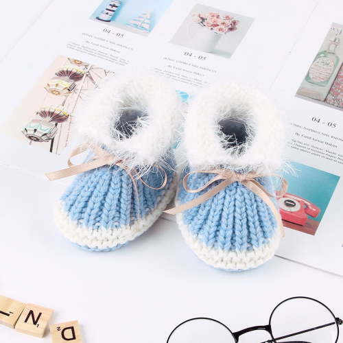 SILENRADAWN Blue Baby Shoes for Winter Made of Fabric Comfortable Warm Cute Design Easy to Wear Toddler Size 06 Months