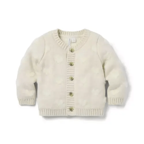 Baby Fluffy Bunny Heather Heart Baby Heart Cardigan by Janie and Jack