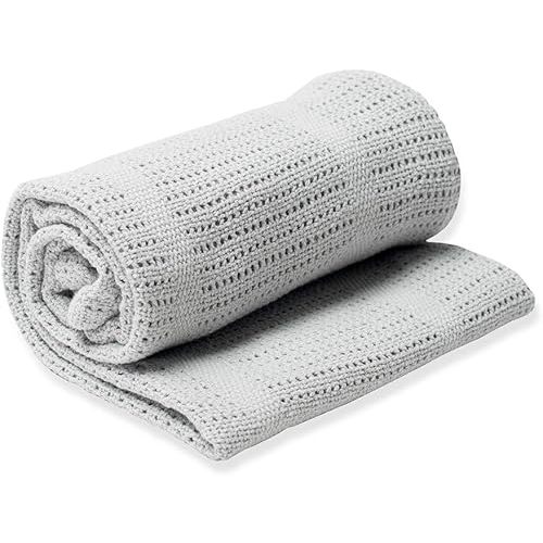lulujo Baby Cellular Baby Blanket, Grey