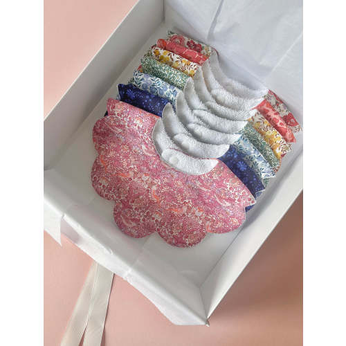 7 Bib Rainbow Starter Pack - Liberty Scalloped bibs