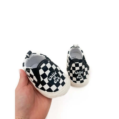 LAST CHANCE*** Child of God Checkered Baby Shoe – OUR HOUSE ABOVE