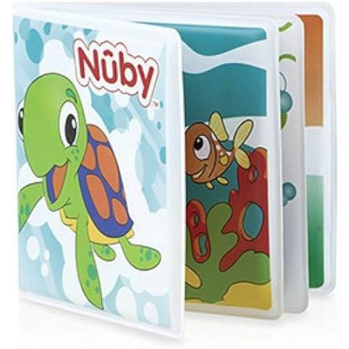 Nuby Bath Fun Time Book with Water-Proof Pages and Surprise Squeaker, Early Education, 0 M+