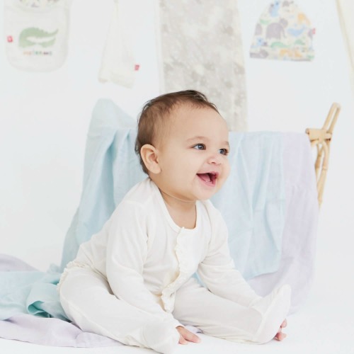Egret Modal Magnetic Parent Favorite Footie With Ruffles - Magnetic Me 3-6M