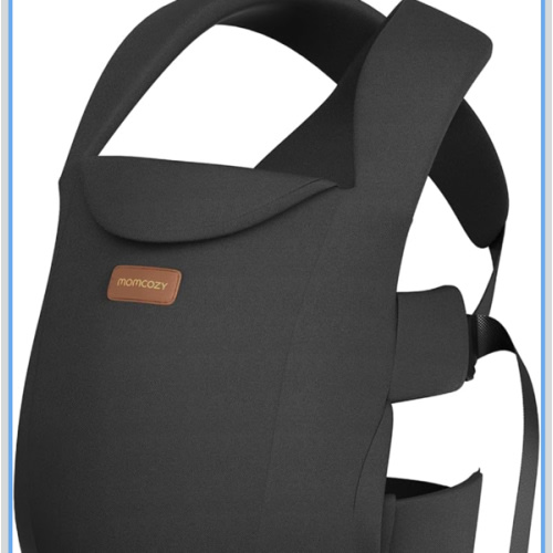 Momcozy Newborn Carrier WeeSnug- Lightweight and Cozy Comfort for 7-25 lbs, Ergonomic Cross-Back Support, Effortless to Put On, Hands-Free Baby Carrier with Lumbar Support, Black