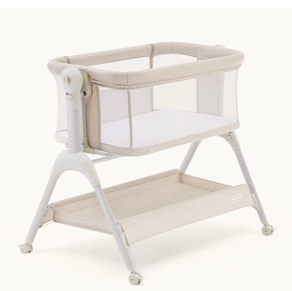 HARPPA Cuddly Sway | 3-in-1 Rocking Baby Bassinet & Bedside Sleeper with Anti-Reflux Mattress for Newborns | Attaches to Bed, Adjustable Height, Tool-Free Setup, Portable Wheels, CPSC Certified, Gentle Rocking Motion | Ideal for Infants, Safe Co-Sleeping