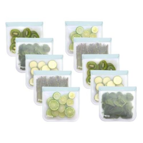 (re)zip Reusable Leak-proof food Storage flat Sandwich Lunch Bag Family Pack - Clear - 10pk