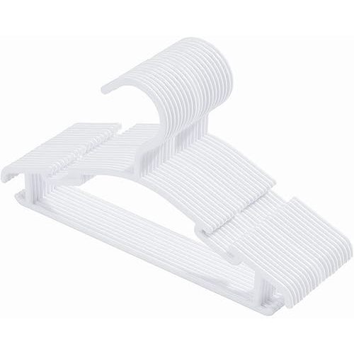 20 Pack White Baby Nursery Closet Hangers, Anti-Slip Laundry Infant Pant Hanger for Newborn Clothes Gift, Ultra-Thin Plastic Hanger for Girl Boy Toddler