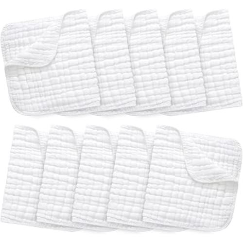 10 Pack Muslin Burp Cloths 100% Cotton Large 20''×10'' Thickened Baby Burp Cloths Super Soft and Highly Absorbent, Newborn Washcloth (White) : Amazon.com.au: Baby