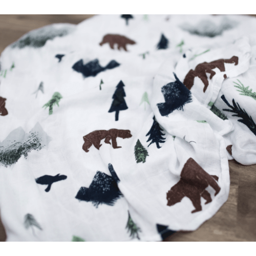Bamboo Swaddle, Black Bear