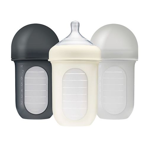 Boon NURSH™ 3-Pack 8 oz. Silicone Pouch Bottle in Grey