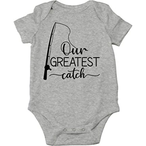 AW Fashions Our Greatest Catch Baby Bodysuit Funny Adorable Infant Romper Outfit Cute Clothing Boys Girls