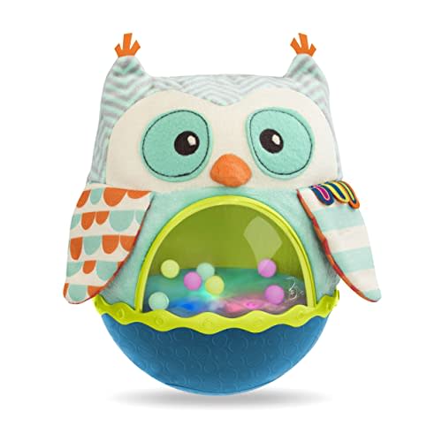 B. toys- B. baby- Owl Be Back- Baby Toy- Crawling- Tummy Time- Sensory & Musical Toy for Babies- Wobbling Toy with Colorful Balls – 6 Months