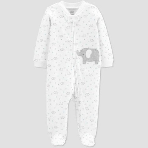 Baby Elephant One Piece Pajamas - Just One You® made by carter's White, Size: 3M