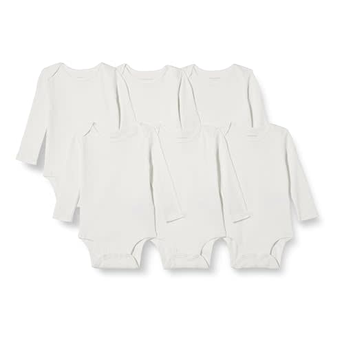 Amazon Essentials Unisex Babies' Long-Sleeve Bodysuits, Pack of 6