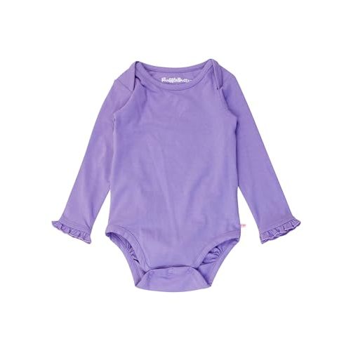 RuffleButts Baby/Toddler Girls Knit Long Sleeve Ruffle Layering Bodysuit with Snaps