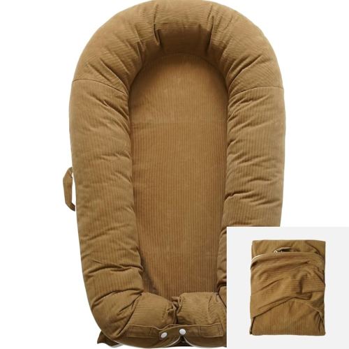Deluxe Lounger Cover | 100% Cotton Baby Lounger Extra Cover for Dockatot Deluxe | Hypoallergenic Infant Baby Nest Replacement | Cover Only (GoldenBrown_Corduroy)