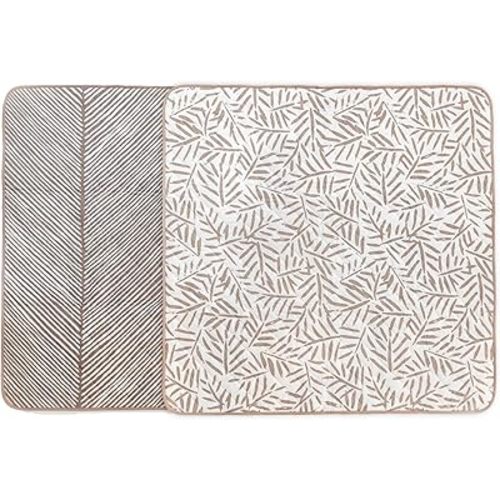 Toddlekind Portable Baby Mat – Organic Cotton 47" x 47" Reversible Indoor/Outdoor Playmat for Babies, Toddlers, Picnics, Patio, and Garden Use 0m+ Tan (Taupe)
