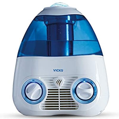Vicks Starry Night Filtered Cool Mist Humidifier, Medium to Large Rooms, 1 Gallon Tank – Cool Mist Humidifier for Baby and Kids Rooms with Light Up Star Night Light Display, Works with Vicks VapoPads - Blue