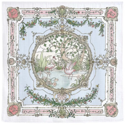 Atelier Choux Paris Baby Organic Cotton Tapestry Carre Swaddle Blanket with Gift Box