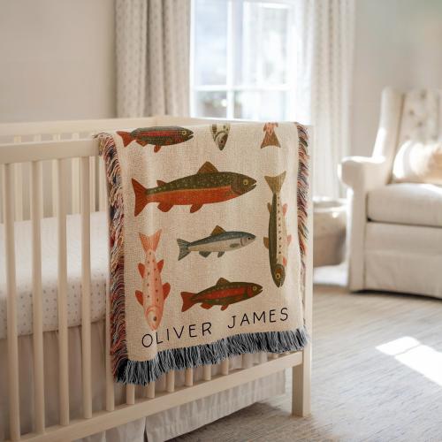 Customized Rainbow Trout Blanket - Small