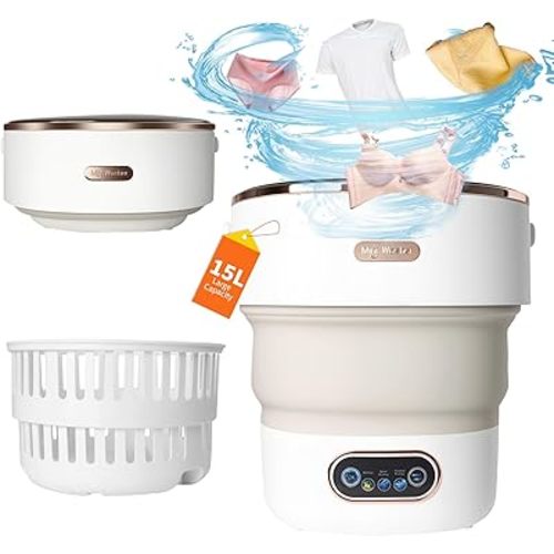 Portable Washing Machine 15L, Mini Washer with 4 Modes and Spin Basket, Large Capacity Laundry Washer Deep Cleaning for Underwear,Baby Clothes, Foldable Washing Machine for Apartments,Camping,Travel