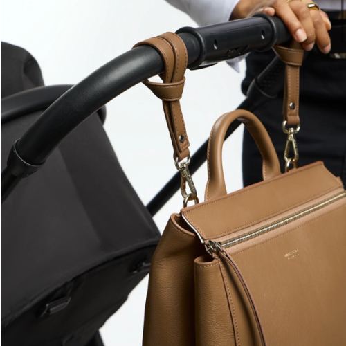 Diaper Bag Stroller Hooks - TAN (Leather)