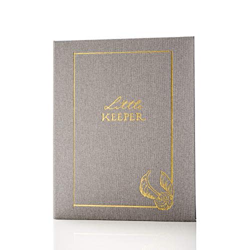 Conquest Journals Harry Potter Little Keeper Baby Album, Capture Magical Memories, Baby Shower to Age 5, Grey Linen Cover, Lay Flat Spiral, 66-Guided Journal Pages, 9'' x 11.5'', Officially Licensed