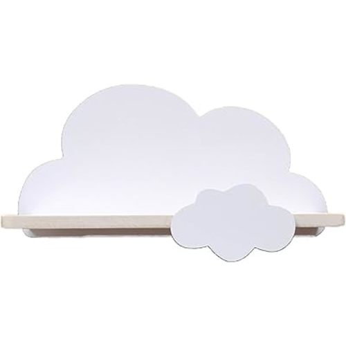 Cloud Shelves for Children’s Nursery Or Bedroom - Kids Nursery Room Shelves,Floating Bedroom Baby Book Shelf Storage Shelf, Cloud Floating Wooden Shelf Wall Decoration,White