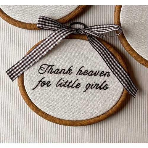 Hand Embroidered Hoop, Thank Heaven For Little Girls, Thank Heaven For Little Boys,Baby Nursery Decor, Nursey Wall Decor, Vintage Baby Decor