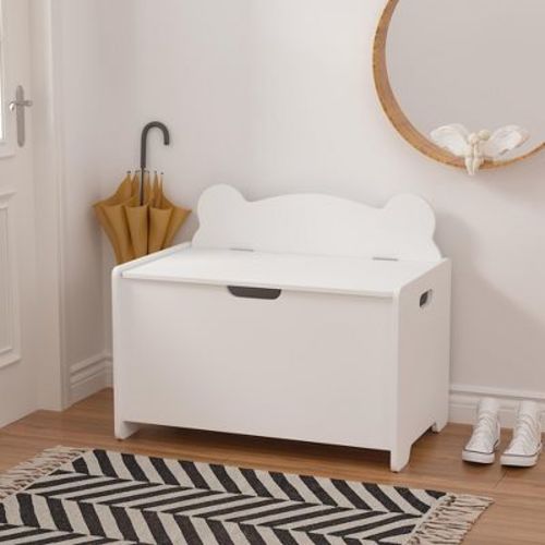 KTMBDW Toy Chest, Wooden Toy Storage Box with Safety-Hinged Lid, Kids Toys Storage Organizer for Playroom, Bedroom for Boys & Girls Ages 3+