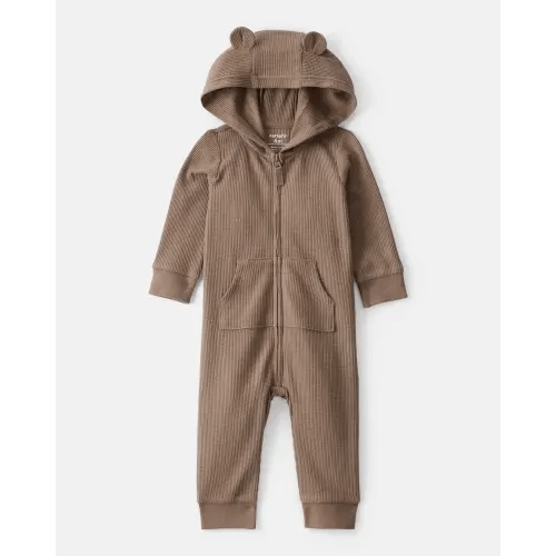 Baby Bear Long-Sleeve Jumpsuit - Brown | Carter's