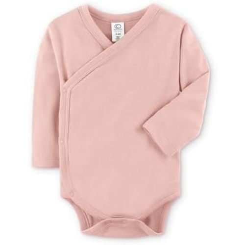 Colored Organics Baby Organic Cotton Kimono Bodysuit - Long Sleeve Infant Side Snap One Piece